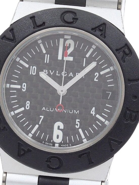 BVLGARI aluminum AL32TA Date Carbon black Dial Quartz Boy\'s Watch_945309 main image 5